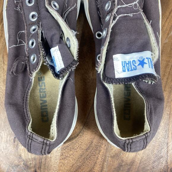 Converse All Star Womens Brown Y2K Distressed Laceless Size 8 Low Top Shoes - Picture 7 of 10